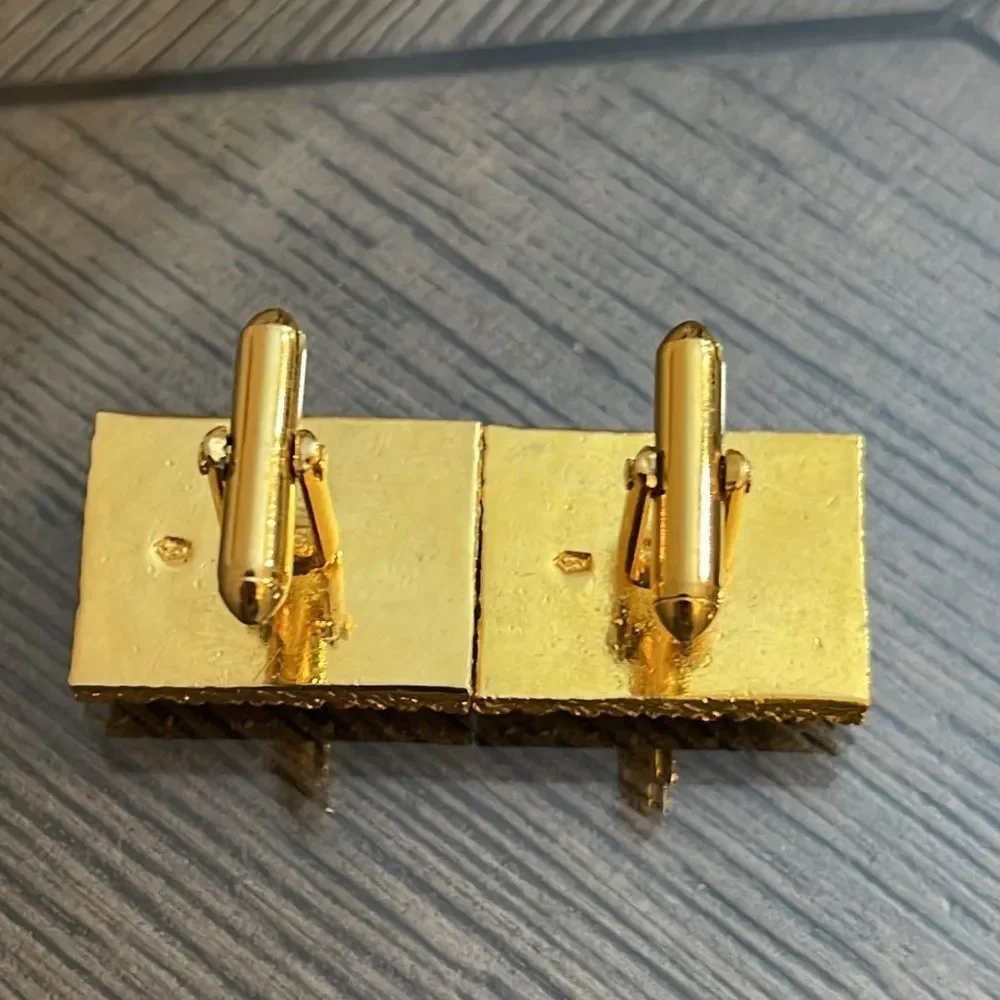 Swank Damascene Cufflinks Poker King Ace Spades Playing Cards